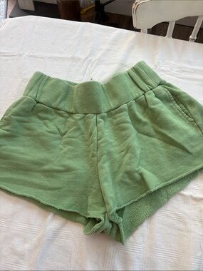 Free People Light Sage Green Terry Lounge Shorts